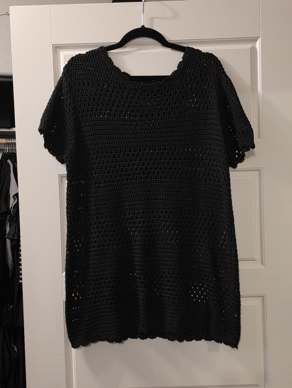 Black Knit Bikini Cover Top